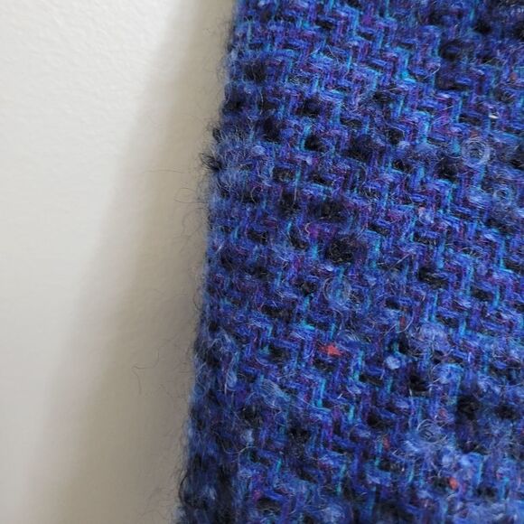 VINTAGE 70s Pendleton suit blue tweed academia wool skirt set S/M - Picture 5 of 14